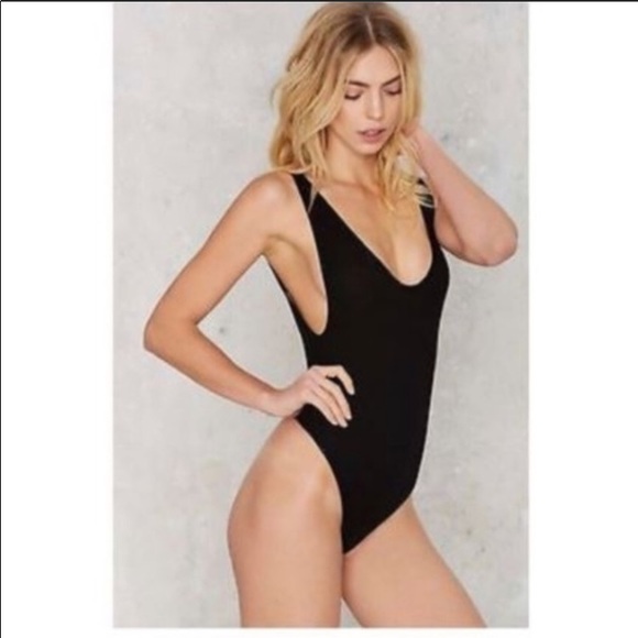 1 XS Left! Black Ribbed Bodysuit - Picture 7 of 8